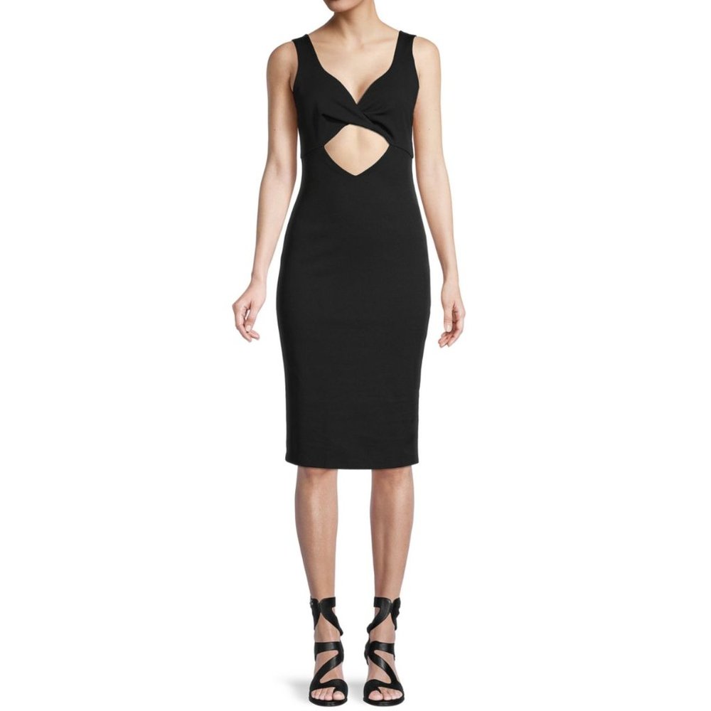 THE FASHION POET Cutout Fitted Dress Black XL